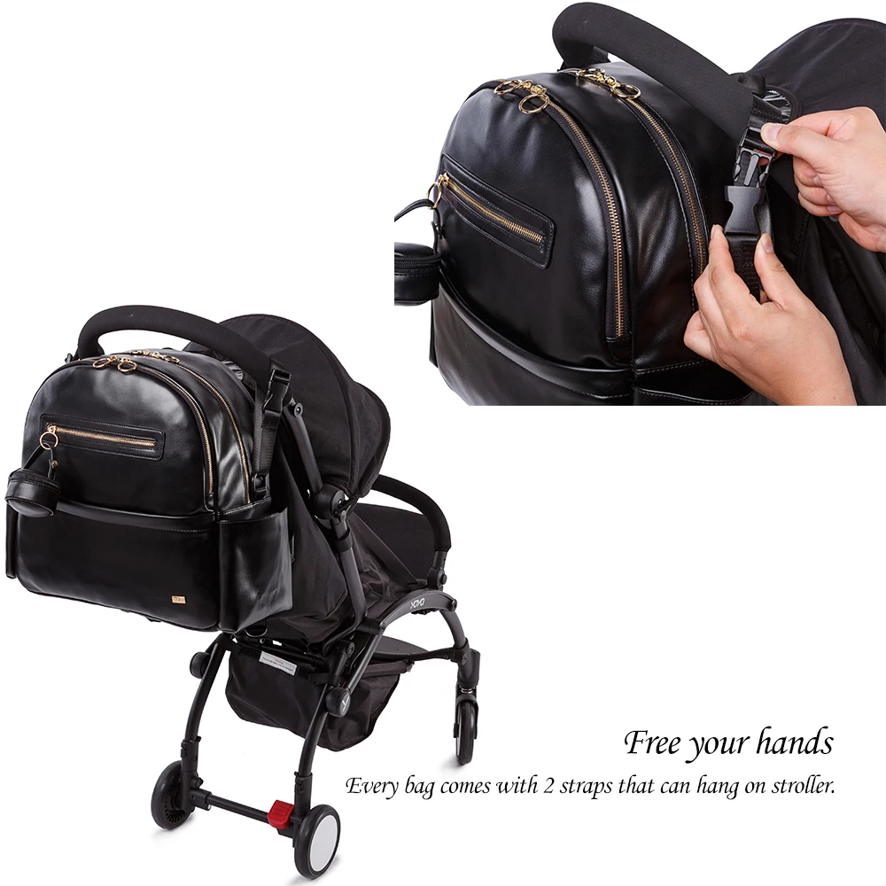 Soboba Diaper Bag for Newborn Baby Smooth Large Capacity Waterproof Nappy Changing Bag with Pacifier Bag Travel Diaper Backpack 4