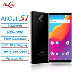 AllCall S1 смартфон с 5,5-дюймовым дисплеем, четырёхъядерным процессором, ОЗУ 2 Гб, ПЗУ 16 ГБ, 8 Мп, 100% мАч, Android 8,1