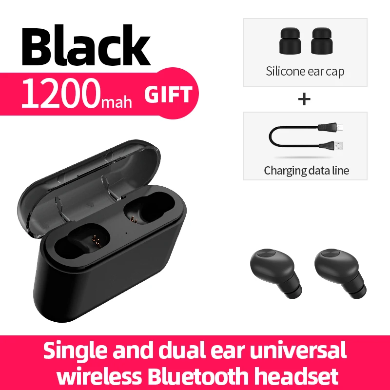 TWS Bluetooth Earphone Bluetooth 5.0 Wireless Headset Long Time Battery Sport Ear Stereo Cordless Earbuds with Charging box