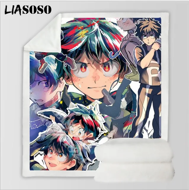 My Hero Academia Blanket 3D Print Anime Adult Fleece Quilt Teens Travel Sofa Keep Warm Child Throw Plush Blankets Bedspread B13 5