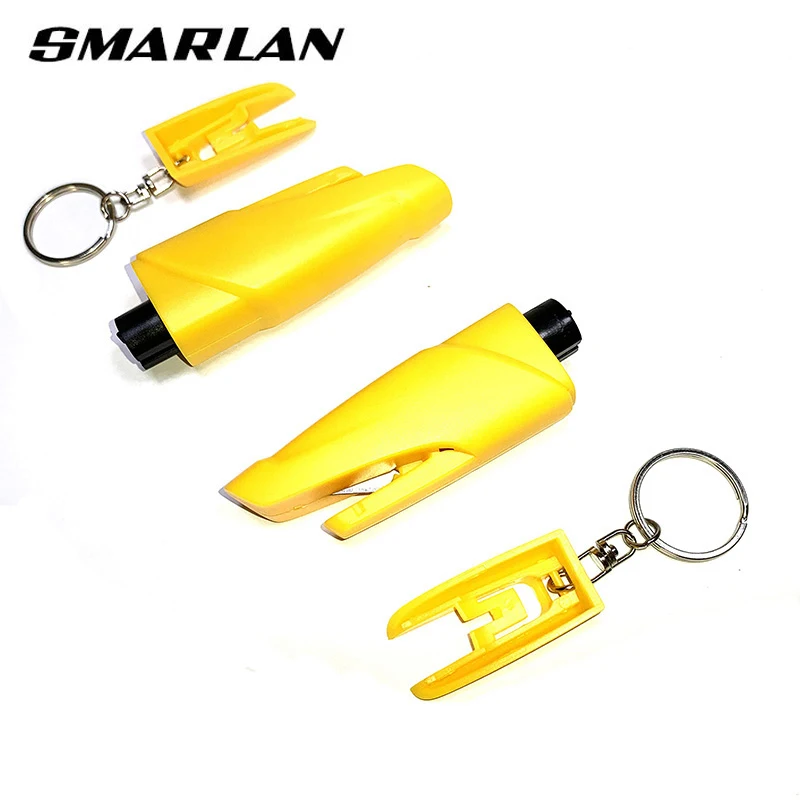 SMARLAN Portable Safety Hammer For Car Side Window Breaking Seat Belt Cutter Life-saving Escaping Emergency Tool With Key-chain