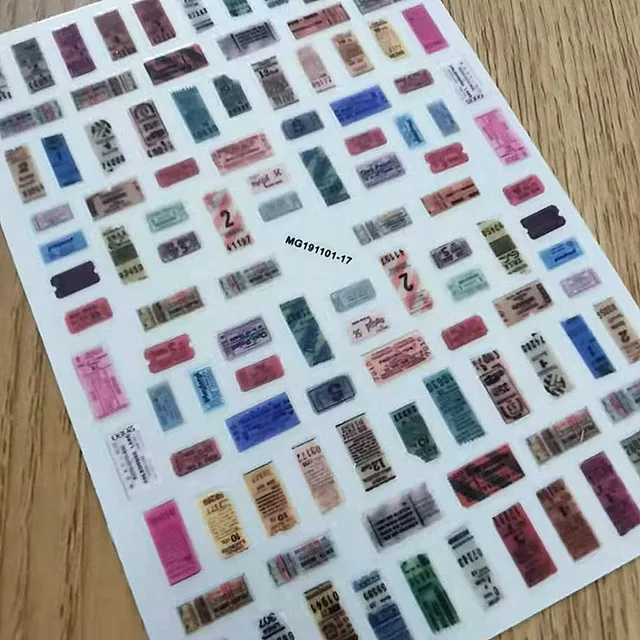 Newest MG505-02 lable design nail stickers 3d Japan Korea style nail decals self-adhesive DIY nail decoration tools 1101-17