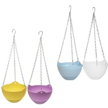 

4PCS Hanging Planters Multicolor Indoor Outdoor Planting or Storage Garden Planters for Plants,Flower Pot Container