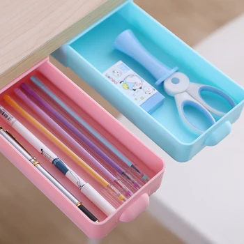 

Wall-mounted Drawer Storage Box Home Punch-free Makeup Brush Finishing Box Office Stationery Storager Box Bins Home Organization