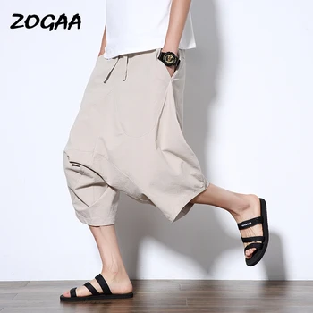 

ZOGAA Men Harajuku Harem Pants 2020 Mens Summer Cotton Linen Joggers Pants Male Vintage Chinese Style Sweatpants Fashions