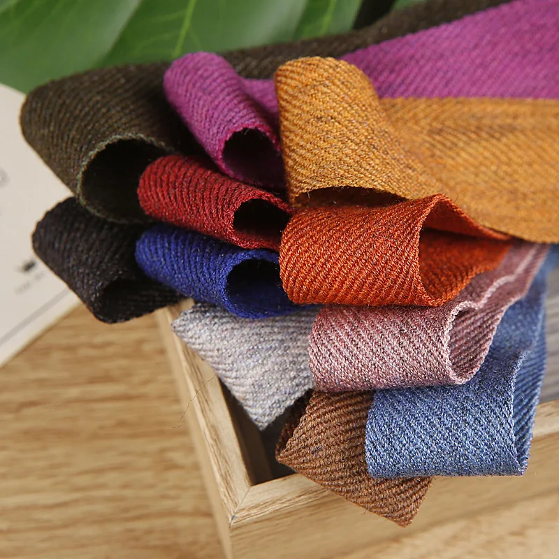 Cotton Ribbon 5 yards Solid Color For DIY Craft Hairwear Bow Curtain Bag Clothing Hat Trims