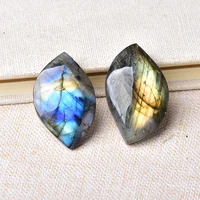 Labradorite naturelle en forme de feuille, bleu, violet, jaune, ornements minéraux, pierre de guérison énergétique, bijoux à bricoler soi-même, décoration de la maison Reiki 1