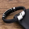 Couples Fashion Charm Rope Wholesale  Black Genuine Leather Bracelet Men Jewelry Stainless Steel  Magnetic Accessories ► Photo 3/4