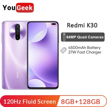 

Xiaomi Redmi K30 8GB 128GB Smartphone Snapdragon 730G Octa Core 64MP Quad Camera 120HZ Fluid Display 4500mAh NFC