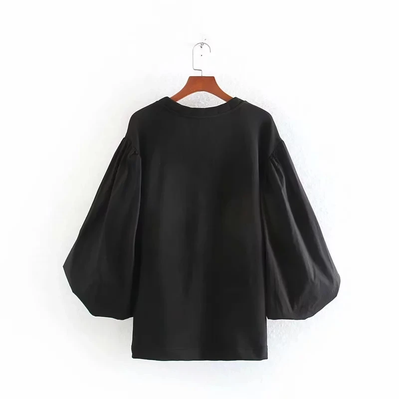 Withered england vintage high street poplin patchwork o-neck oversize winter hoodies women sweatshirt pullovers tops plus size