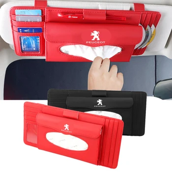 

Auto Hanging Tissue Towel Case Card CD Bag for Peugeot 308 408 508 205 206 208 3008 2008 4008 5008 307 406 407 301 Accessories