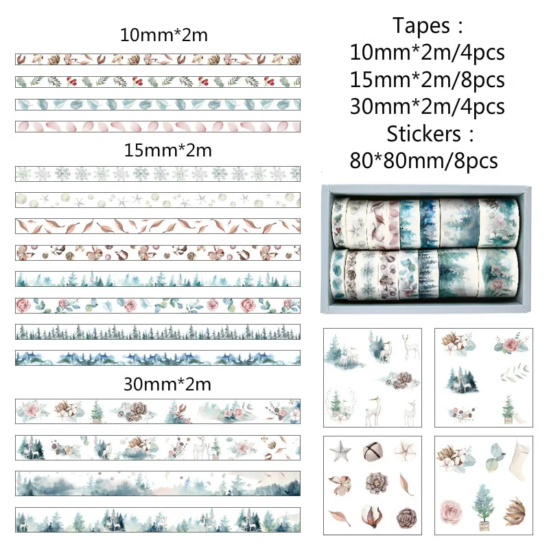 16+ 8 шт. Подарочный посылка звезда лес лента Стикеры Sakura ленты Скрапбукинг Washi наклейки с десертом изоляционная океан набор - Цвет: 3