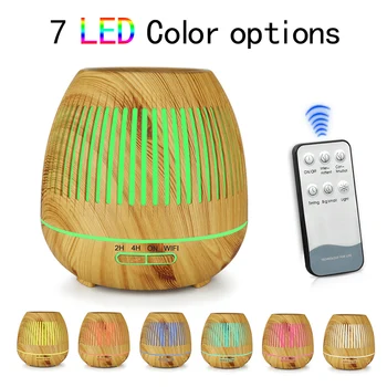 

Essential Oil Diffuser 400ml Cool Mist Humidifier Wood Grain Aromatherapy Humidifier With 7 Color Changing Mood Light