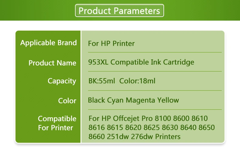 Plavetink 4 цвета 953 XL картридж с чернилами для принтера для hp 953 XL совместимый для hp Officejet Pro 7740 8210 8218 8710 8715 принтер