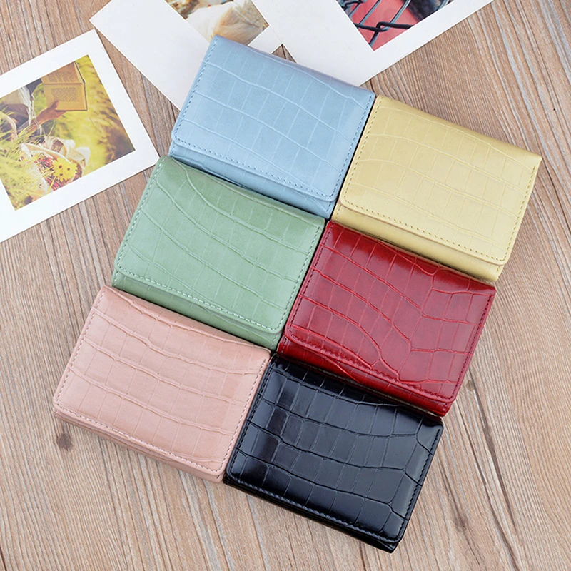 Brand Designer Stone Pattern Trifold Small Wallet Women Card Holder