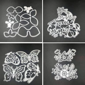 

ZATWBS Flowers and butterflies Cutting Dies for DIY Scrapbooking Decoretive Embossing Stencial DIY Decoative Cards die cutter