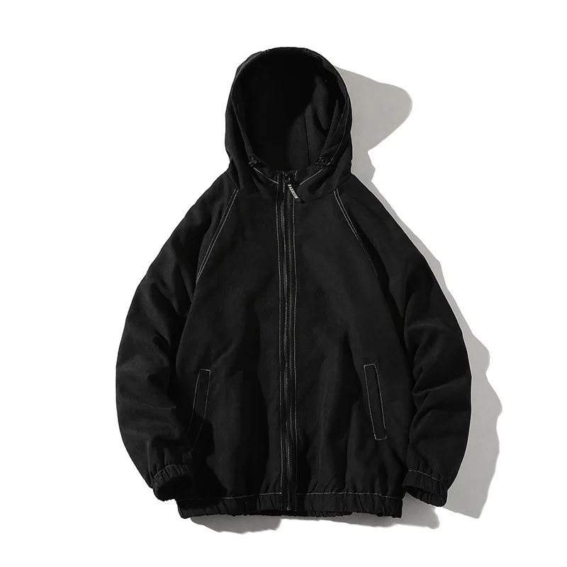 

2020 Spring New Style Japanese-style White Background Large Size Solid Color Open Wire Hooded Coat M-5x Hj2005