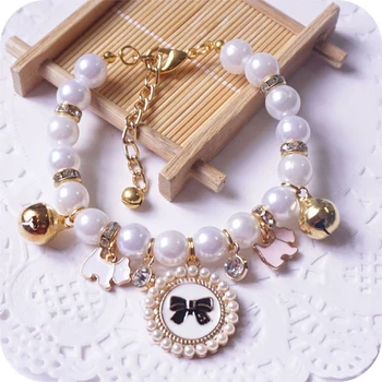 

Princess Pearl Pet Necklace Accessories For Puppies Dogs Cats Small Animals Wedding Jewelry Small Puppy Products For Yorkshire