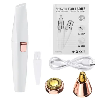 

2 In 1 Electric Eyebrow Trimmer Hair Remover Women Shaver LED Light Lady Epilator Razor Makeup Tool Epilator