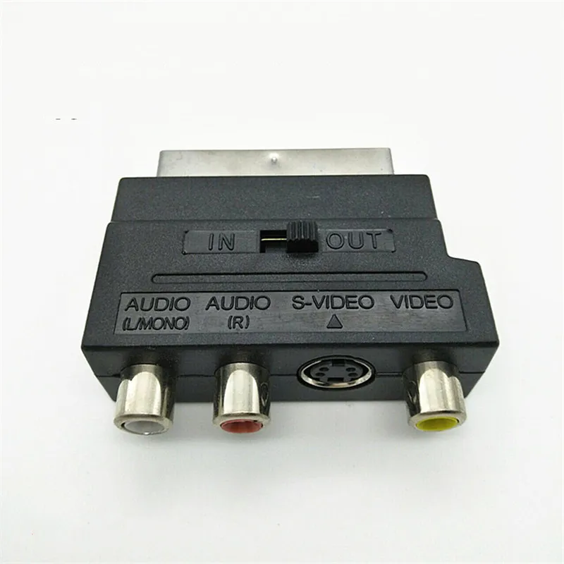2019 RGB Scart в Композитный RCA S видео AV ТВ аудио адаптер SCART гнездовой конвертер