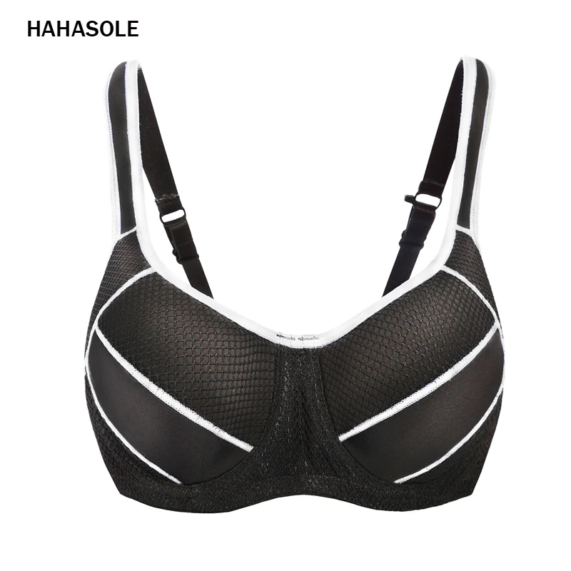 

HAHASOLE Sports Crop Top Cross Bandage Honeycomb Breathable Push Up Sports Bras Adjustable Running Fitness Yoga Bra HWA4456-2