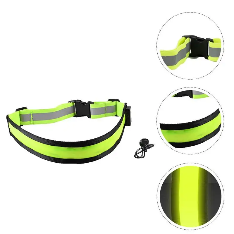 

High Visibility LED Reflective Safety Security Belt Rechargeable Belt For Night Running Walking Biking