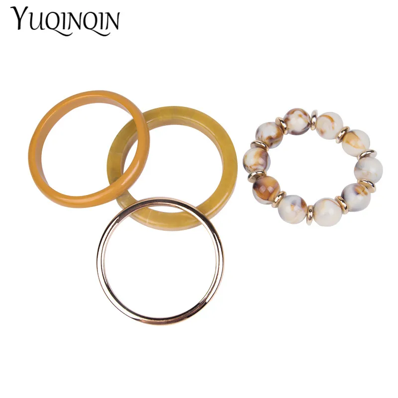 

Charm Cuff Bead Chain Bracelets Bangles Set for Women Big Colorful Designer Fashion Jewelry Resin Acrylic DIY Statement Bangles