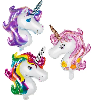 

Medium Model Unicorn Head Aluminum Balloon Wedding Wedding Room Layout Children's Party Decoration Supplies