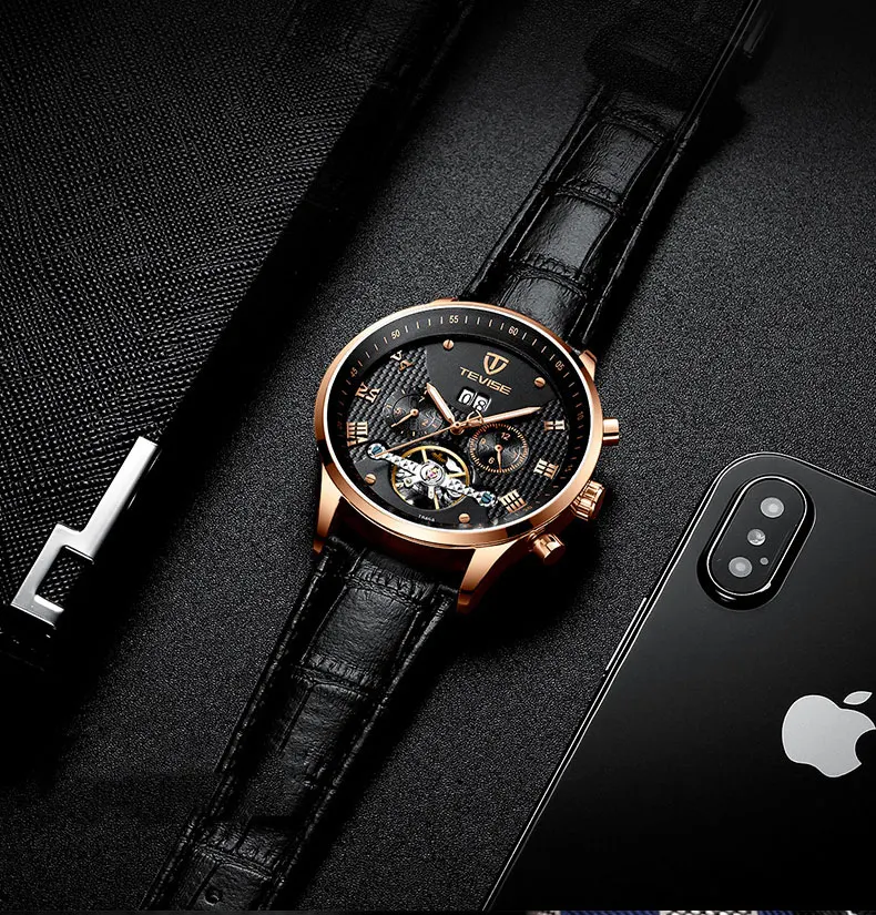 Tevise мужские полые часы Tourbillon автоматические механические часы Лидирующий бренд самообмотки мужские наручные часы мужские Relogio Masculino
