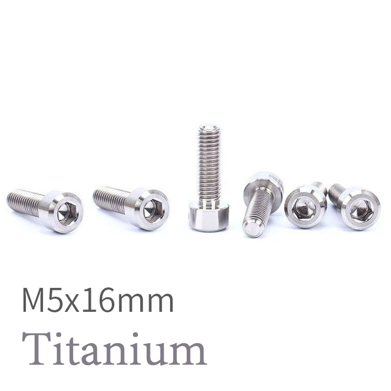 RISK 6 шт. 5x16/18 мм титановый болт для руля велосипеда, крепежные винты для руля горного велосипеда или подседельный штырь, фиксированный крепеж - Цвет: 16mm-Titanium
