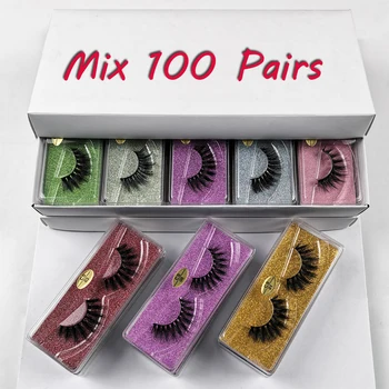 

wholesale 3d mink false eyelashes 20/30/40/50/100 pairs fluffy wispy fake lashes natural long makeup Eye lash extension in bulk