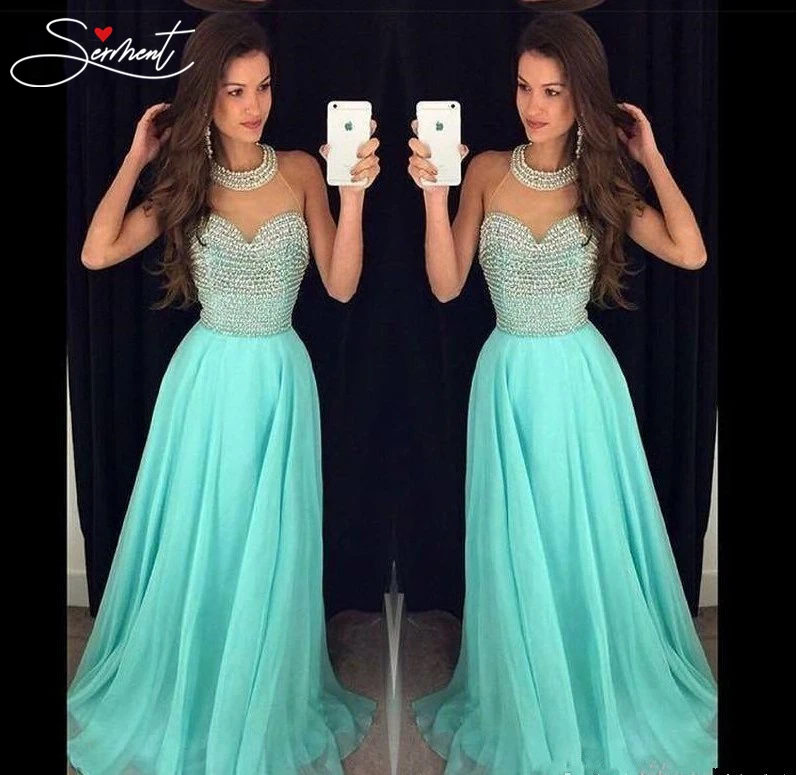 

SERMENT 2019 Autumn Europe and The United States New High-end Evening Dress Sleeveless Hanging Neck Free Shipping