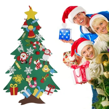 

Kids DIY Felt Christmas Tree with Ornaments Xmas New Year Xmas Home Decor Gifts