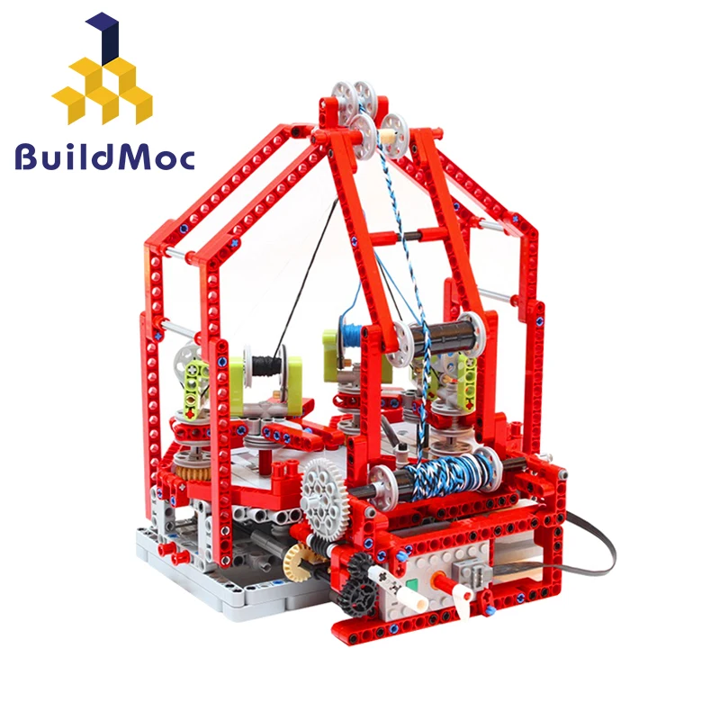 

Buildmoc Slide Blocks Compatible LegoINGlys Fast Braiding Machine City Roof Particle Building Blocks Castle Brick Toys For Child