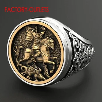 

New Arrivals Authentic 925 Sterling Silver Knight Shape Imprint Round Finger Rings For Women Wedding Engagement Jewelry Anel