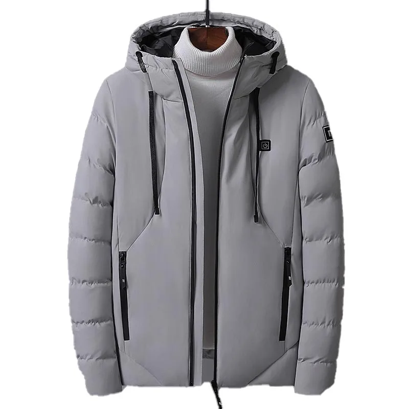 

2019 Winter Heating Cotton Clothing Coat For Men Mart Charging Thick Warm Down Jacket Hooded Jacket Doudoune Homme