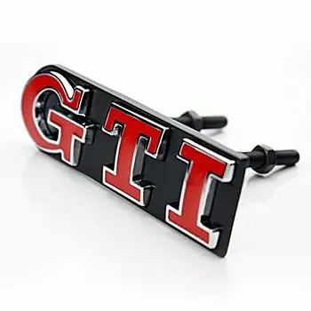 

Cromo Y Rojo GTI Grill Bonnet Badge Emblema para Golf Polo MK2 MK3 MK4 MK5 MK6 MK7