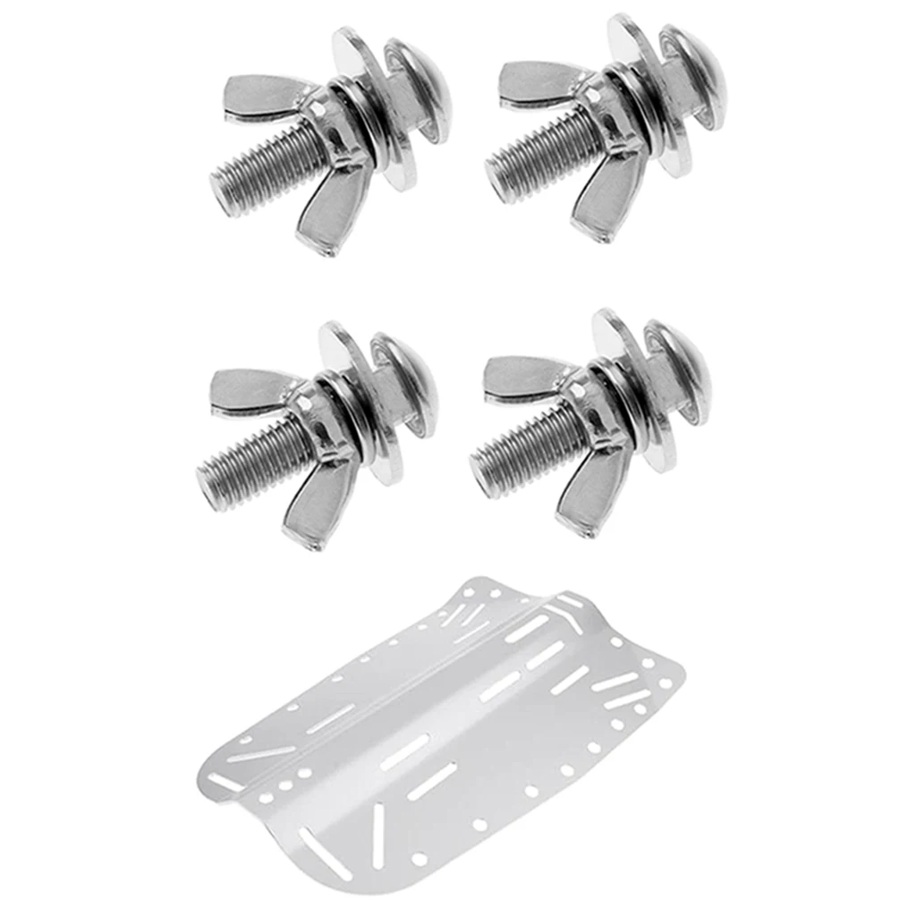 Technical Scuba Diving Aluminum Backplate & 4pcs Back Plate Screw Wing Nut