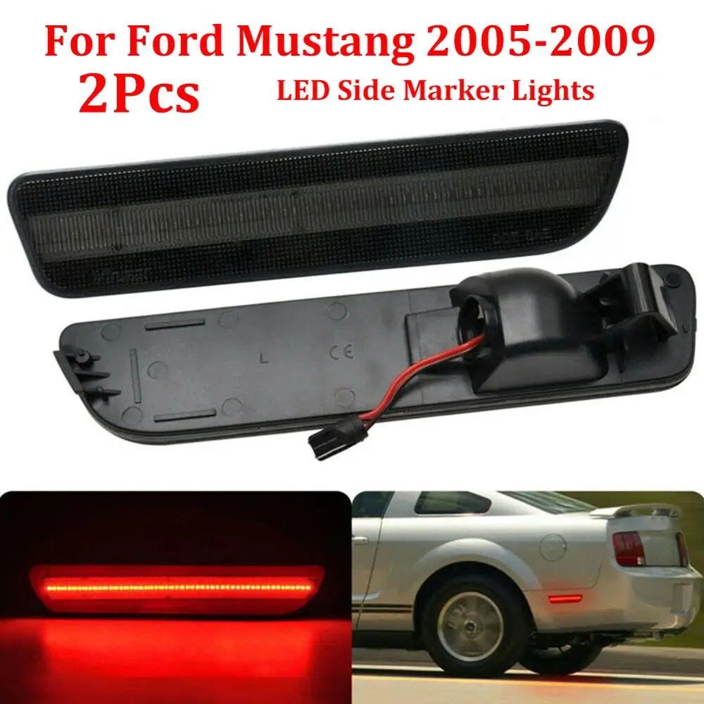 Автомобильный светильник для салона 2005-2009 Ford Mustang светодиодные, боковые, габаритные фонари, дымчатые линзы, задние парковочные лампы, автомобильная лампа - Испускаемый цвет: ABS Plastic
