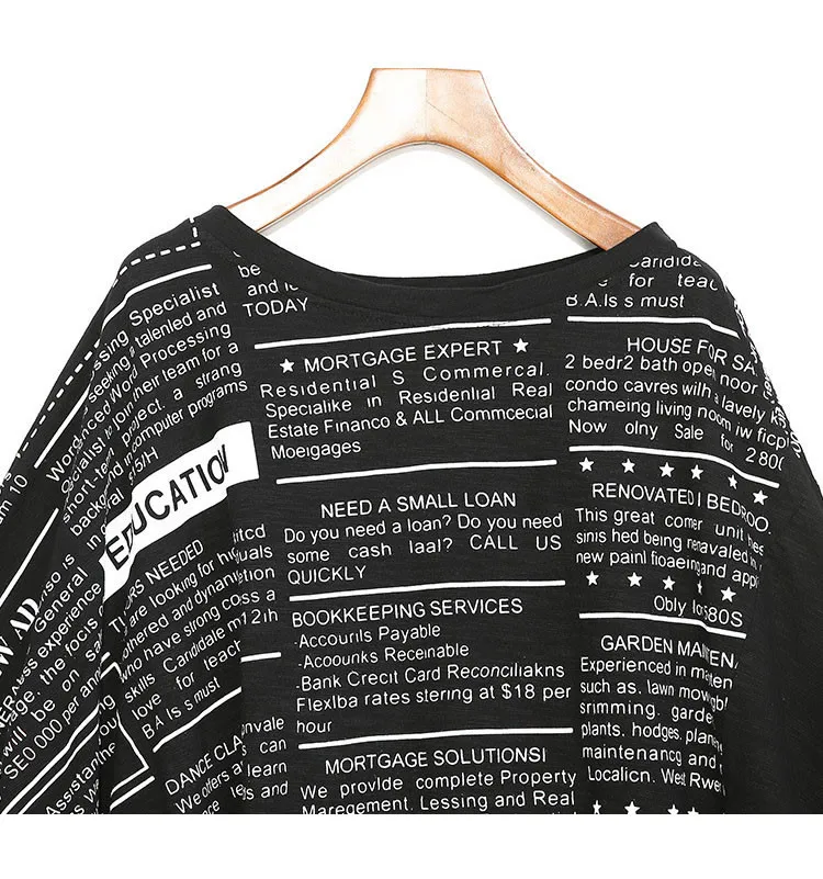 XITAO Letter Patchwork T Shirt Women Loose Fashion Personality All Match Batwing Sleeve 2020 New Autumn Tee Goddess Fan ZP3258