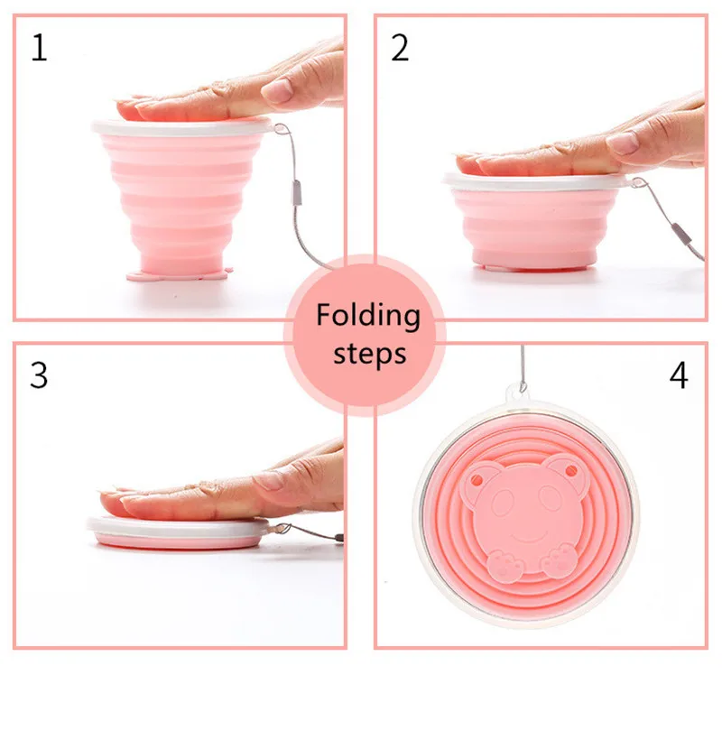 Silicone Folding Water Cup Outdoor Folding Brushing Cup Travel Portable Silicone Camping Hiking Water Drinkware