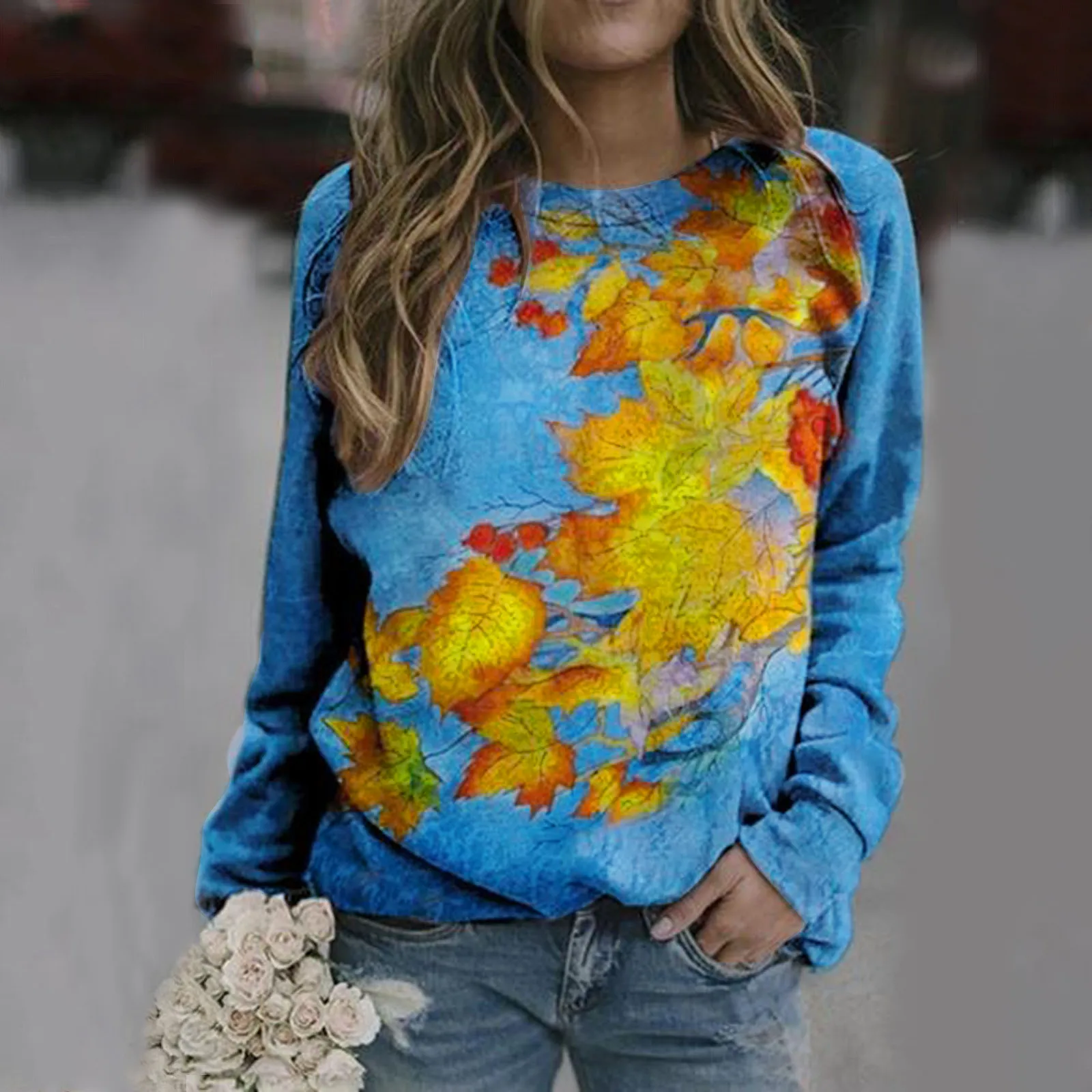Fashion Blouse 2021 Women Casual O Neck  Print Long Sleeve Blouse Top blouses blusas mujer рубашка женская 1