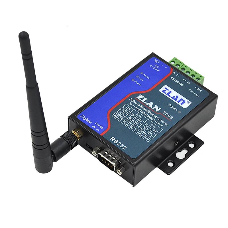 ZLAN9503 Ethernet TCP/IP последовательный порт RS232/485/422 для Zigbee Конвертер сервера устройства 2 км промышленных передача данных