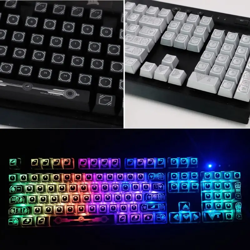 RGB 104 колпачки клавиш ANSI макет OEM ABS исходный код выстрел клавиатура с подсветкой