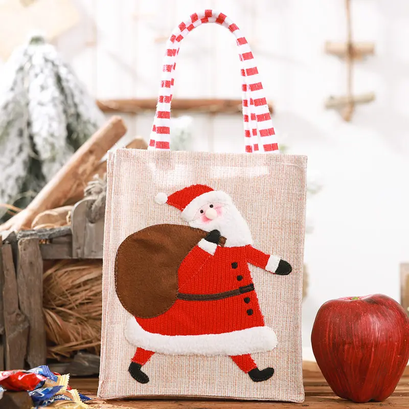 Navidad Санта-Клаус снеговик лося сумки детские конфеты подарки рождественские сумки рождественские украшения Новогодний Декор Держатели
