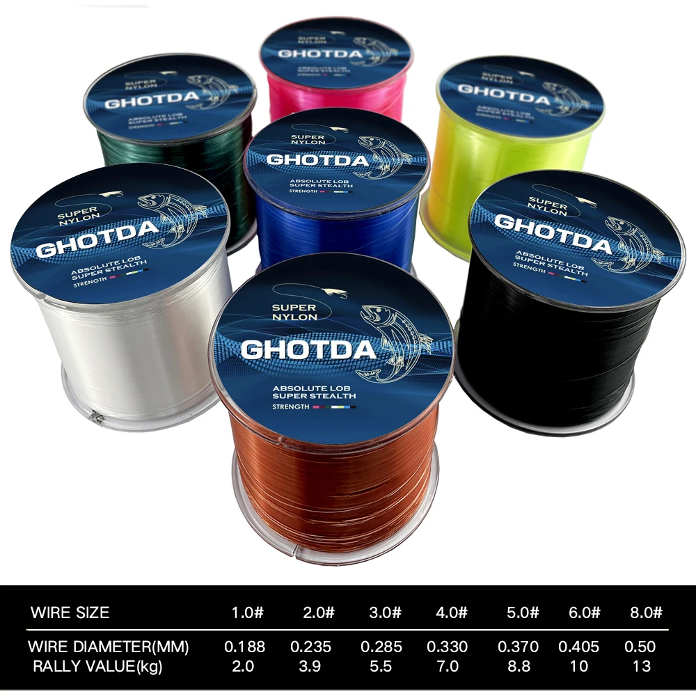 GHOTDA 500M Nylon Fishing Line Japanese Durable Monofilament Rock Sea  Fishing Line