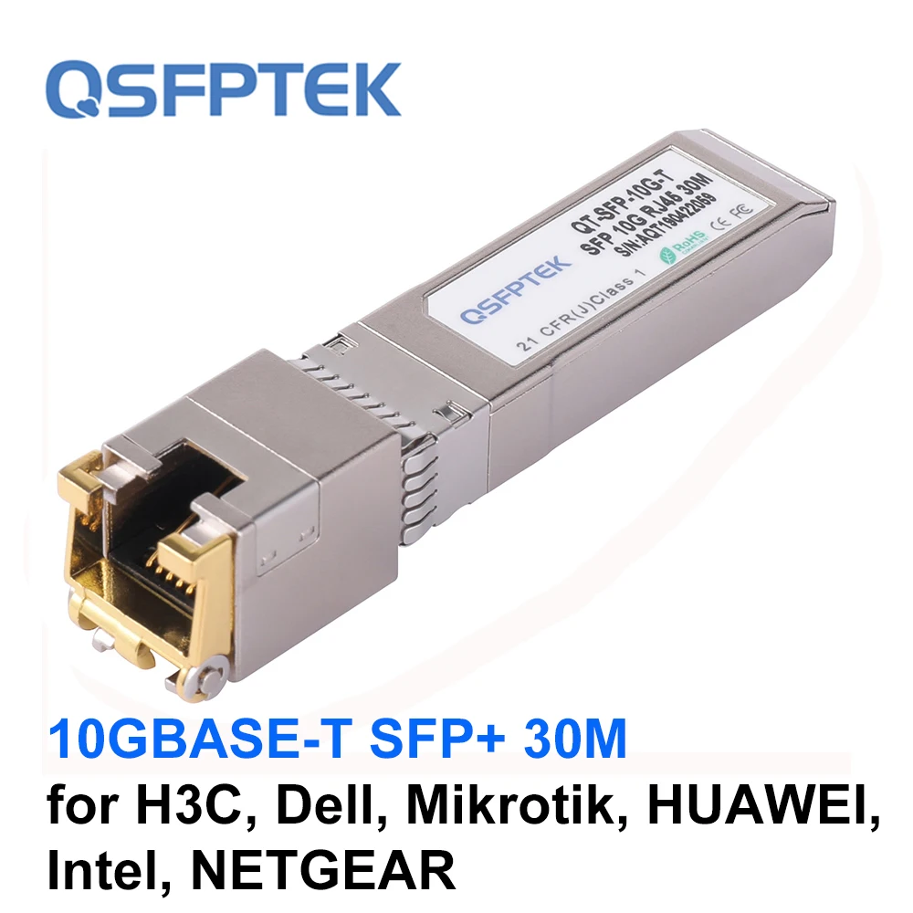 10GBASE-T SFP + медный RJ45 Модуль приемопередатчика для H3C Dell Mikrotik HUAWEI Intel NETGEAR до 30 м |