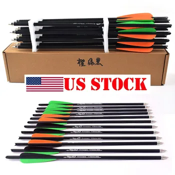 

6/12/24pcs Hunting Crossbow Carbon Arrow 20Inches Spine 400 Vanes Feather for Archery Recurve/composite bow