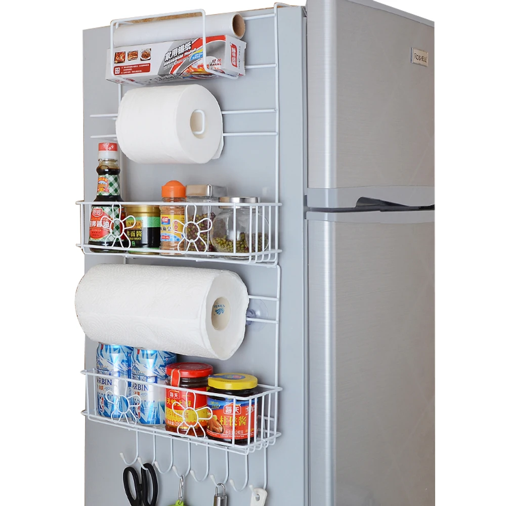 

[A Generation of Fat] Kitchen Supplies Refrigerator Rack Plastic Wrap Paper Towel Refrigerator Side Wall Storage Shelf