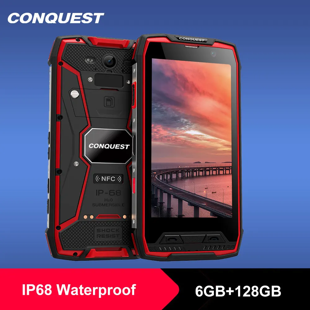 Оригинальный Conquest S11 IP68 прочный смартфон 16 МП 7000 мАч 6 ГБ 128 Восьмиядерный сканер